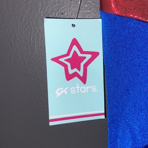 Gk star red white and blue leotard Adult xtra small - Picture 3 of 6